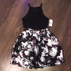 floral semi-formal two piece set